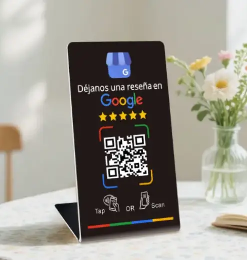 Tarjeta reseñas google negra