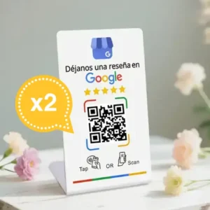 Tarjeta reseñas google blanca 2 unidades