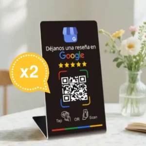 Tarjeta reseñas google negra 2 unidades